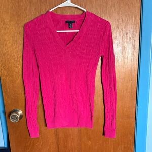 Tommy Hilfiger Bright Pink V-Neck Sweater